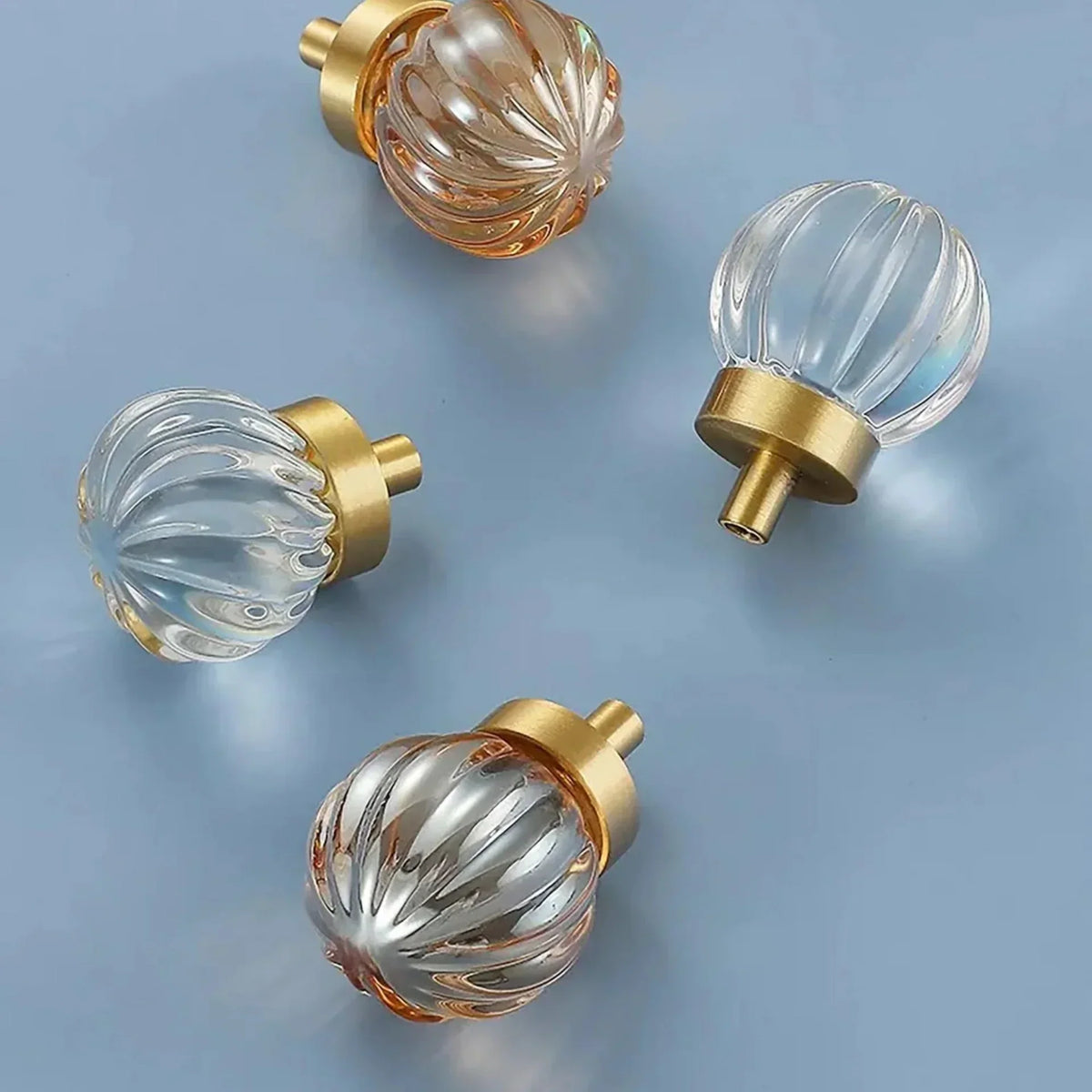 Fluted and Smooth Crystal Drawer Pulls