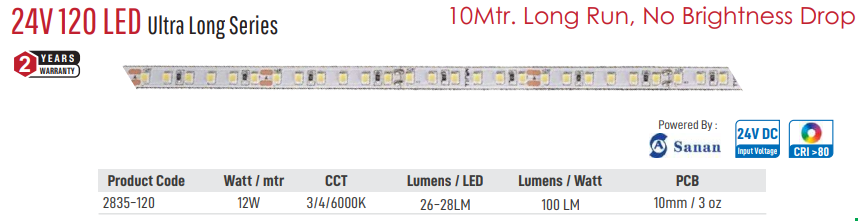 Enso 24V 120 LED Ultra Long Series