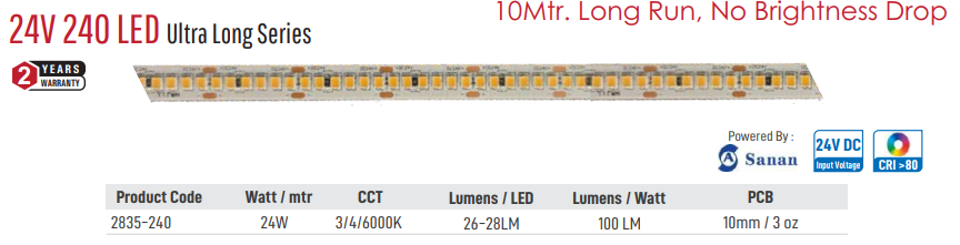 Enso 24V 240 LED Ultra Long Series