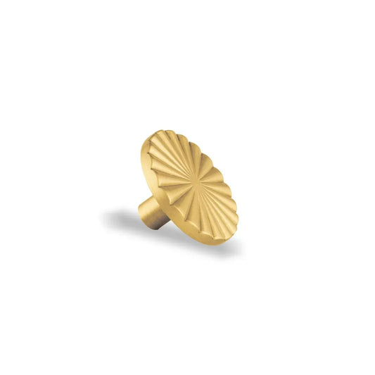 Cherry Blossom Sunburst Brass Knob