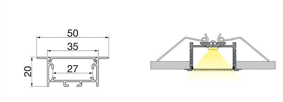 LED Aluminium Profile 3520 Concealed