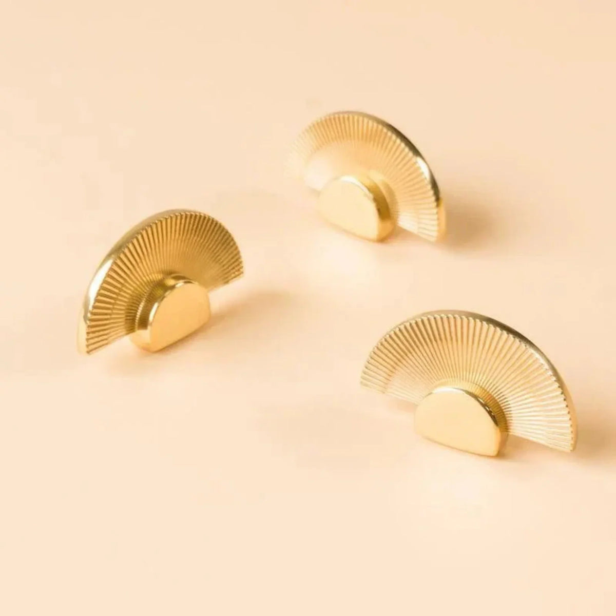 Scalloped Brass Fan Handle Collection