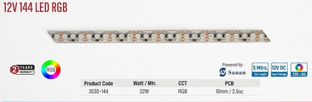 Enso 12V 144 LED RGB Strip Light