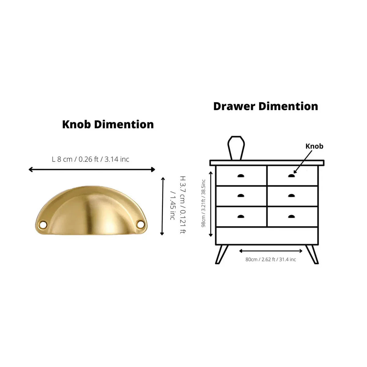 Classic Brushed Brass Shell Pull