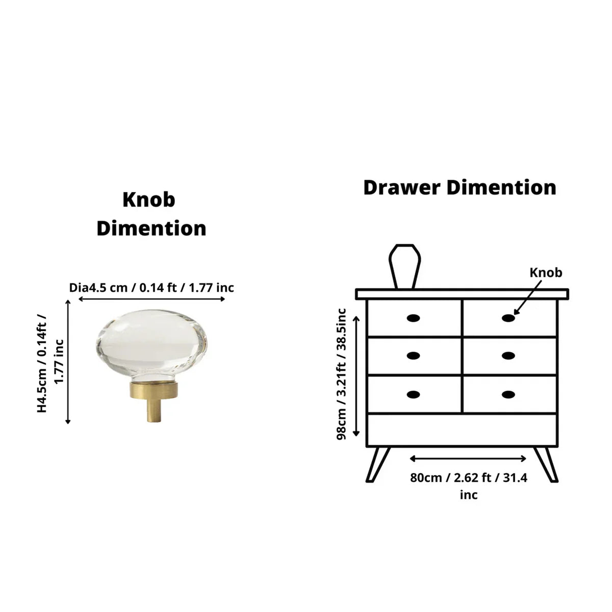 Classic Crystal with Brushed Brass Handle