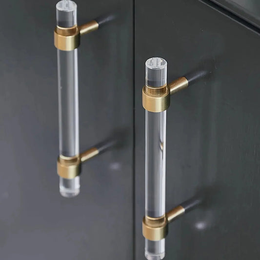 Clear Acrylic & Brass T-Bar Handle Collection