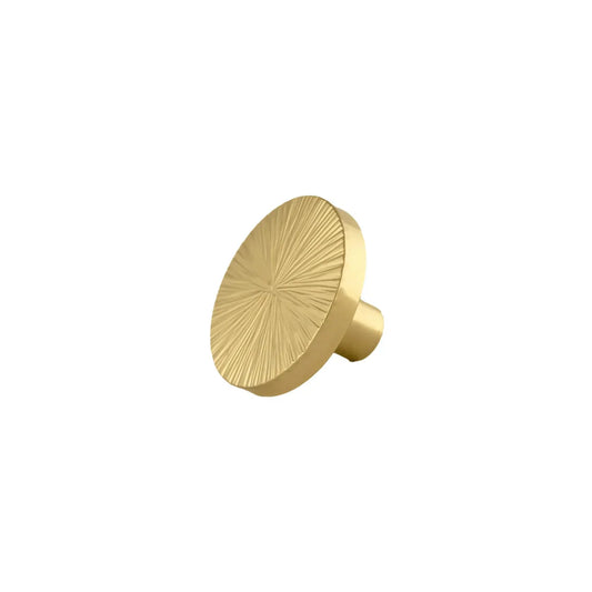 Hammered Sunburst Brass Cabinet Knob