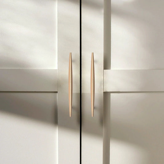 Spindle Tapered Brass Cabinet Pull