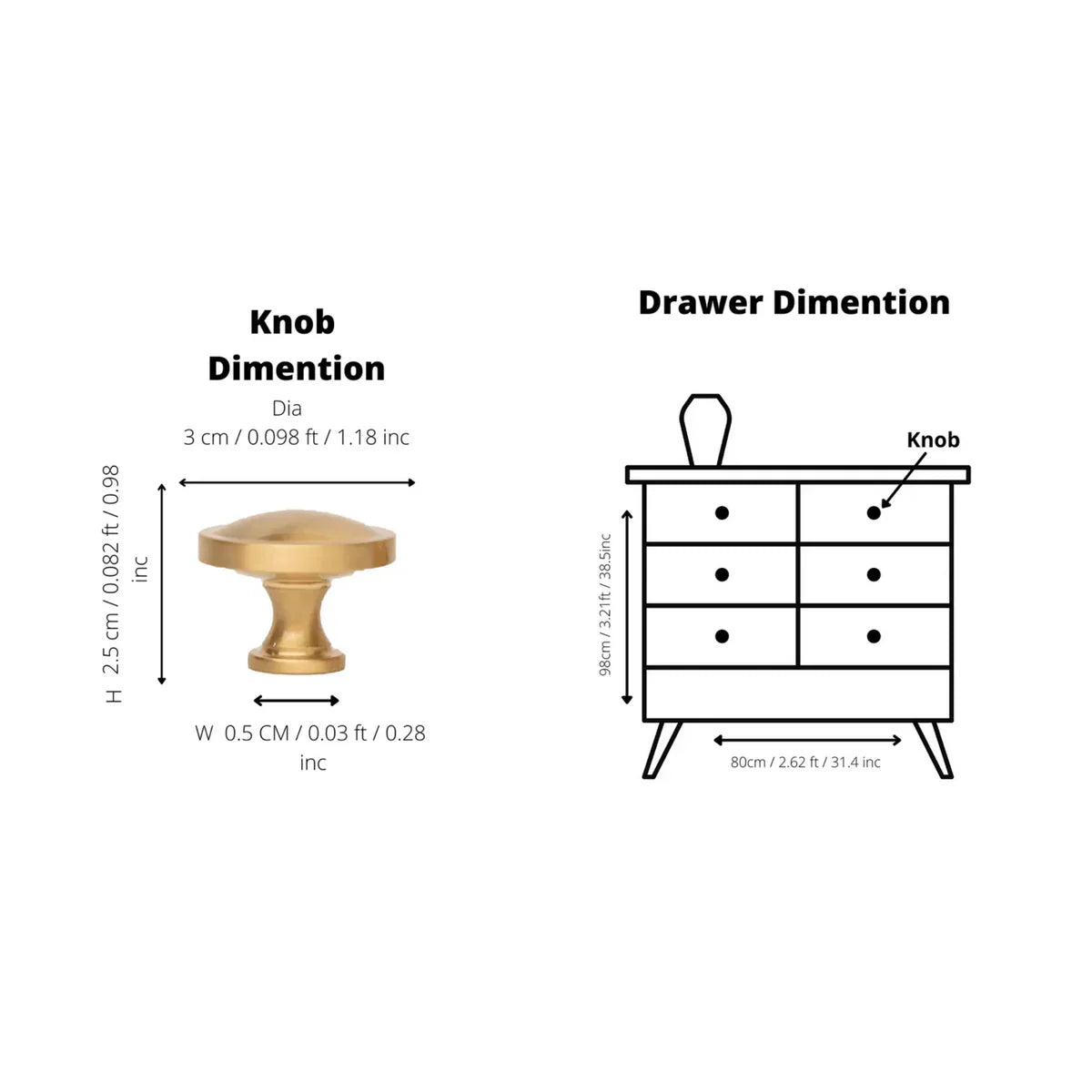 Krisha Brushed Brass Round Knob