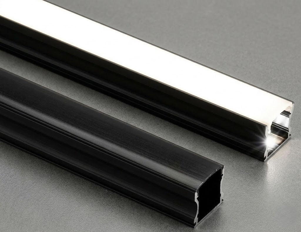 BK 17mm Concealed LED Aluminium Black Profile
