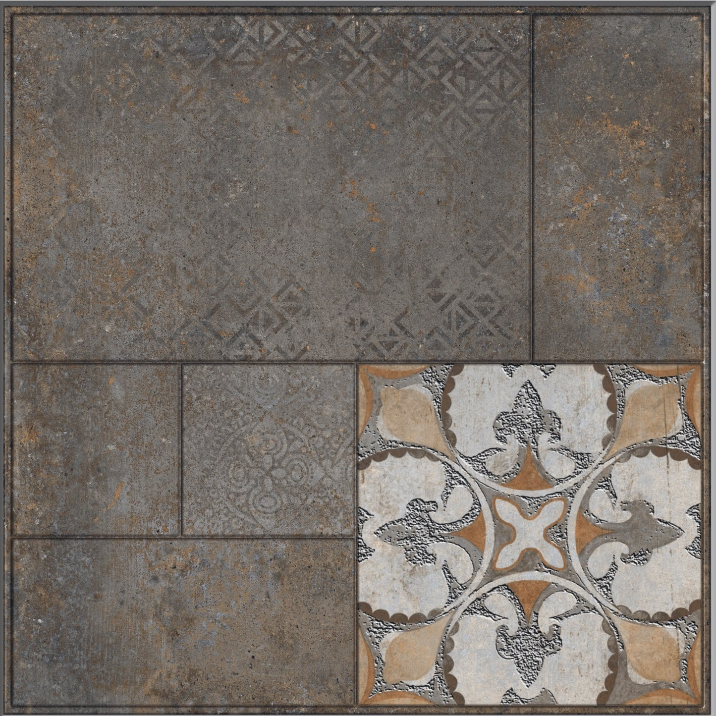 Rustic Floral Grey