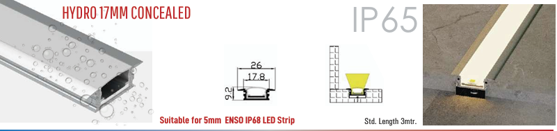 HYDRO 17MM Concealed LED Alumiium Profile Hydro Series