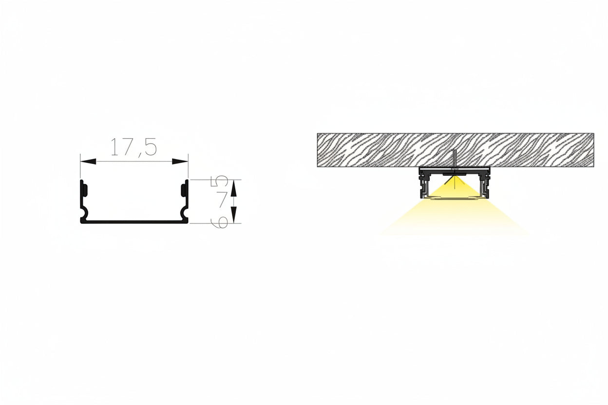 17MM ECO LED Surface Aluminium Profile