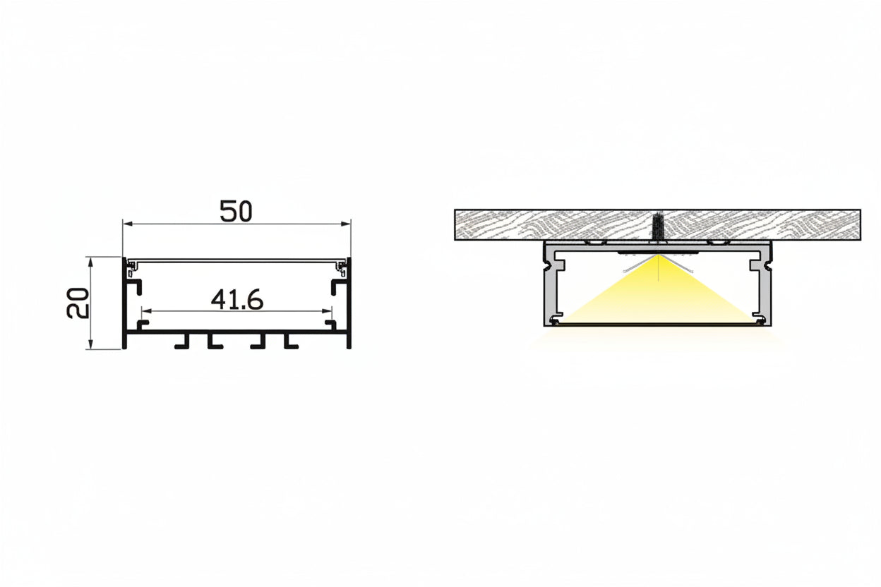 5020 Surface LED Aluminium Profile