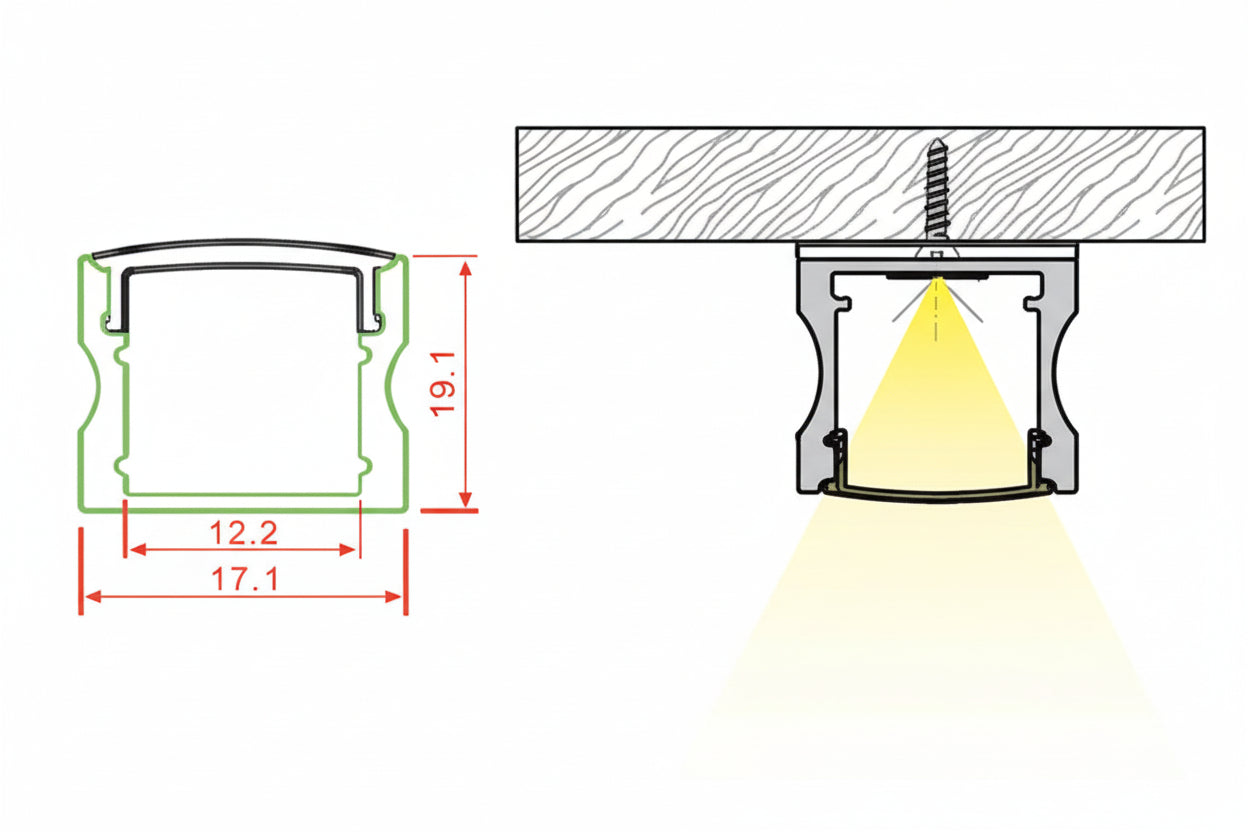 Deep Surface LED Aluminium Profile 17mm