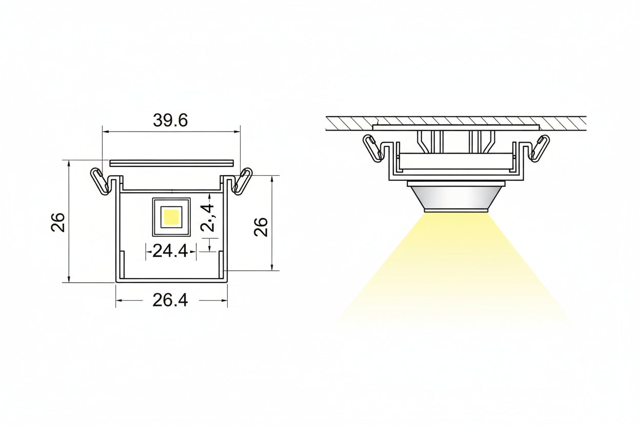 2525 LED Concealed Aluminium Profile