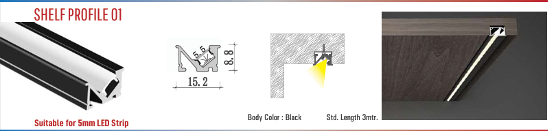 Shelf LED Aluminium Profile 01