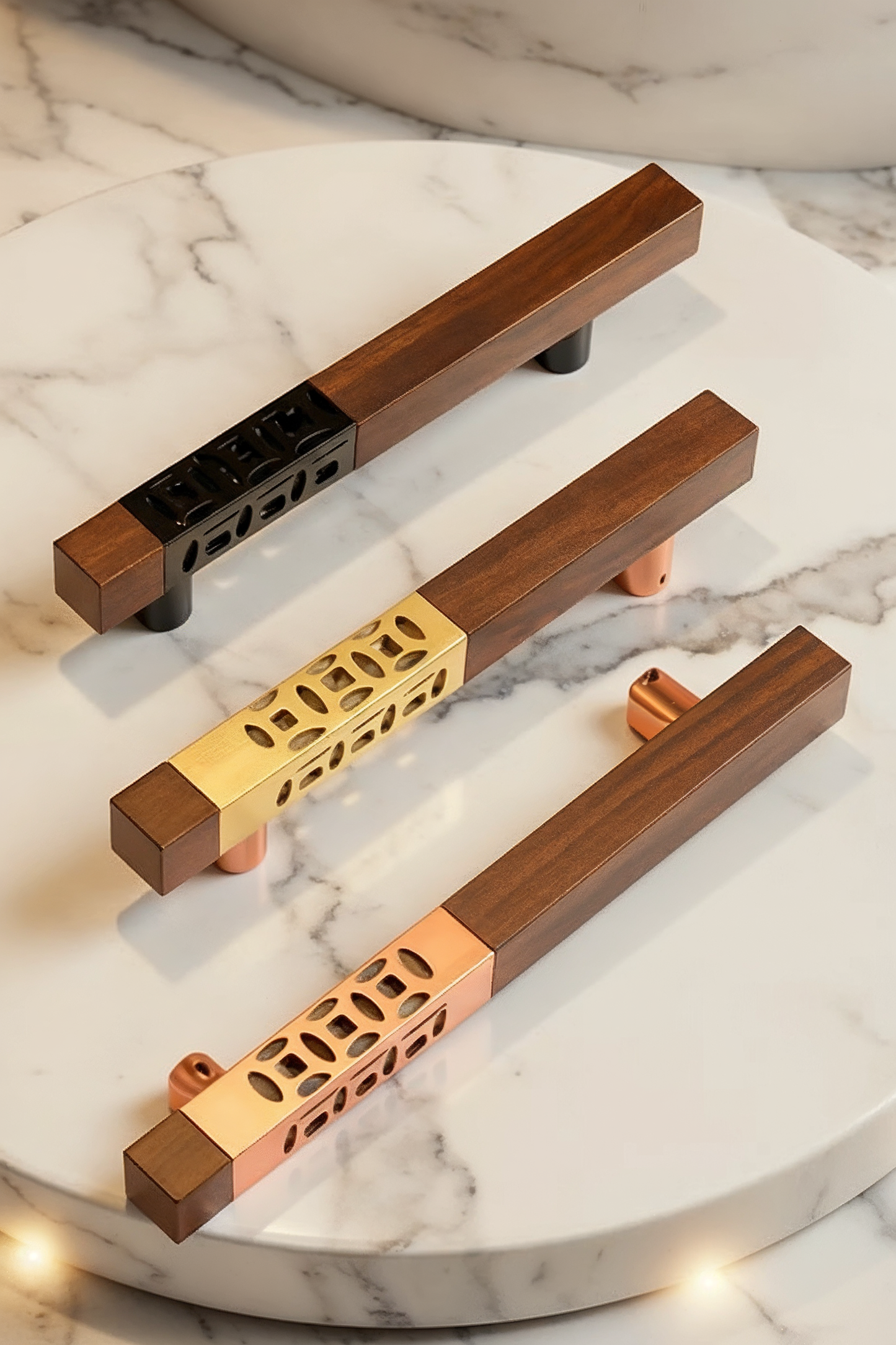 AH 4720 Door Handle Square Wood