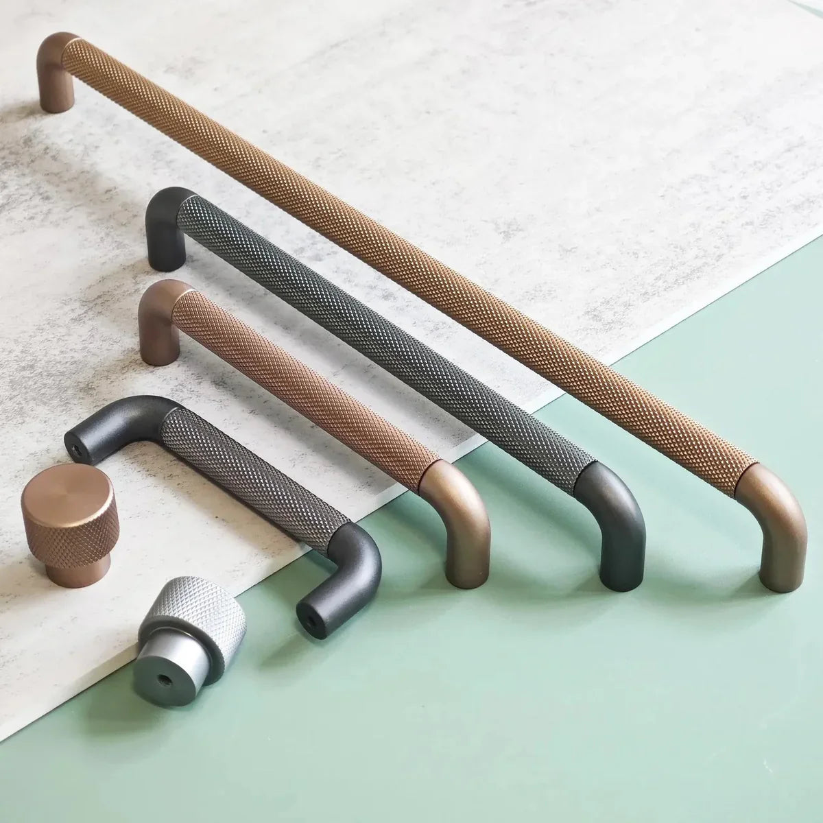 Textured Bar & Knob Handle Set – Modern Industrial Design
