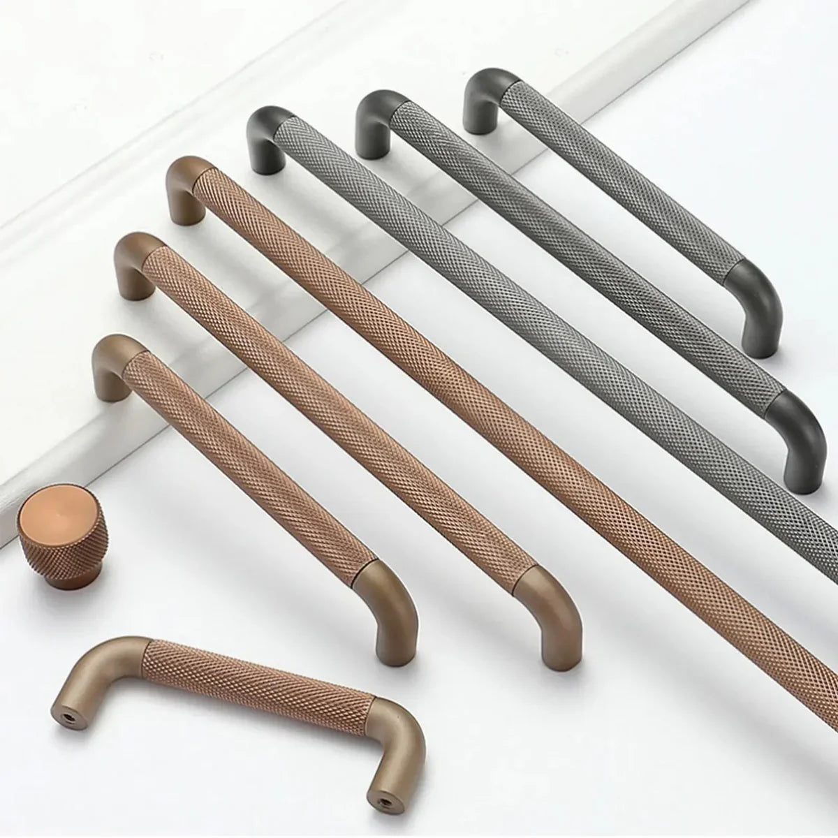 Textured Bar & Knob Handle Set – Modern Industrial Design