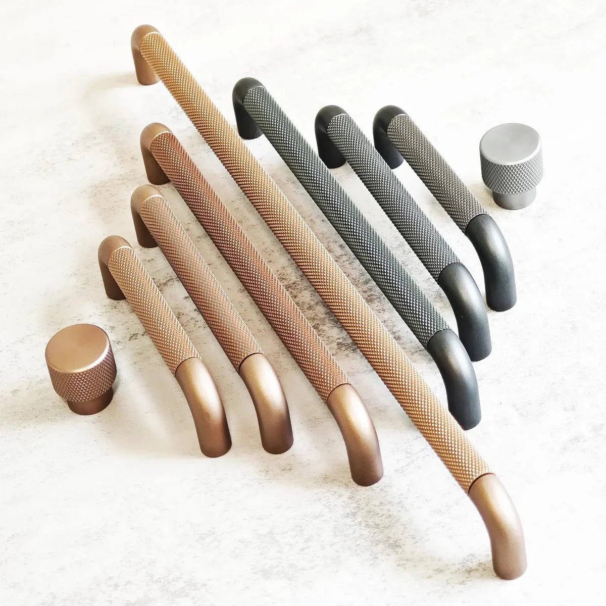 Textured Bar & Knob Handle Set – Modern Industrial Design