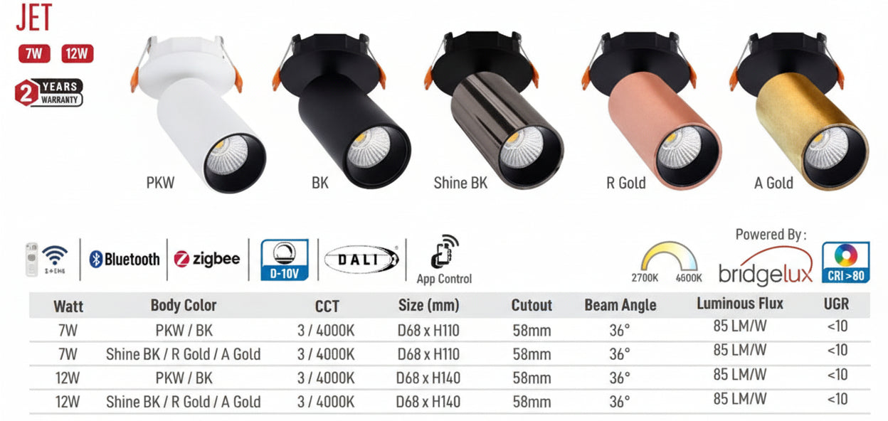 Jet Led Telescopic Downlight