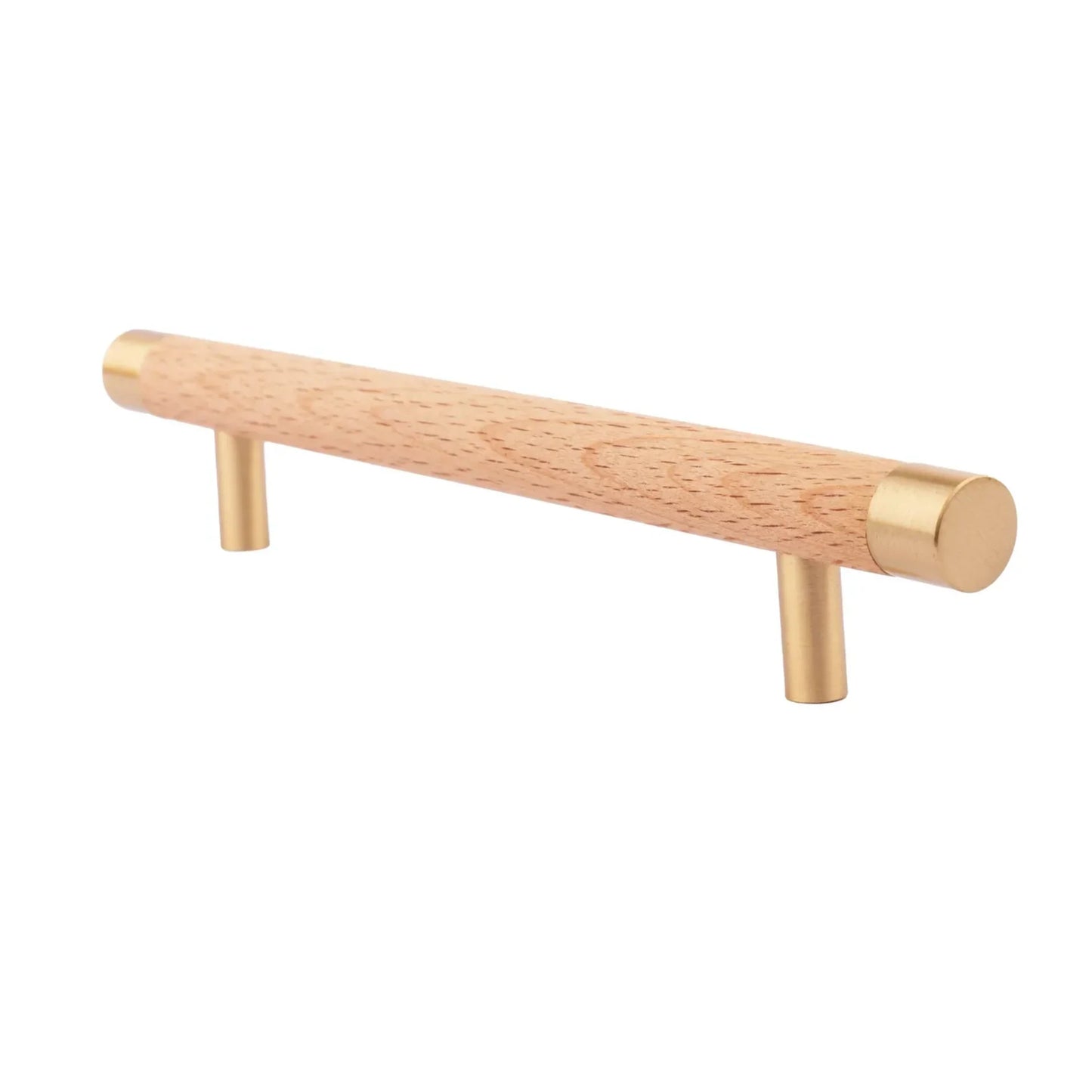 Natural Wood & Brass T-Bar Handle Collection