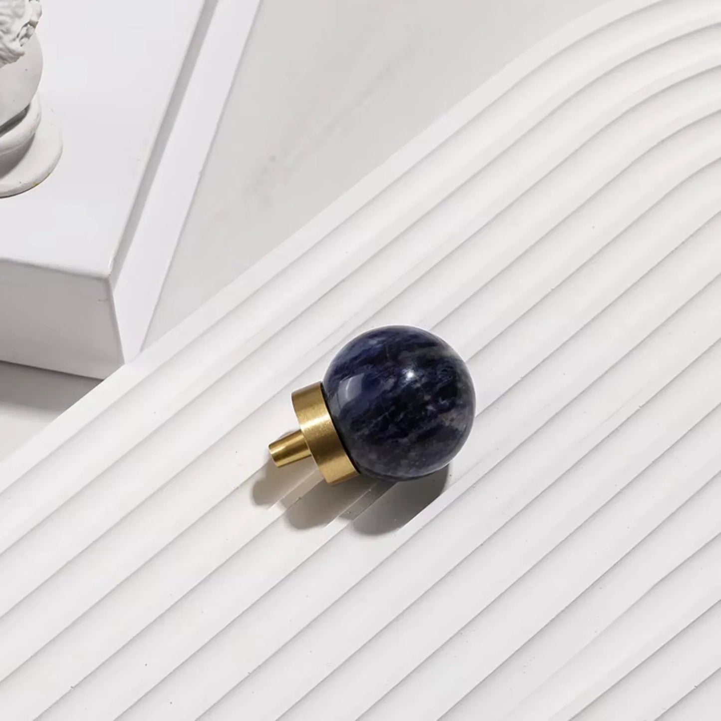 Natural Crystal Ball & Brass Cabinet Knob