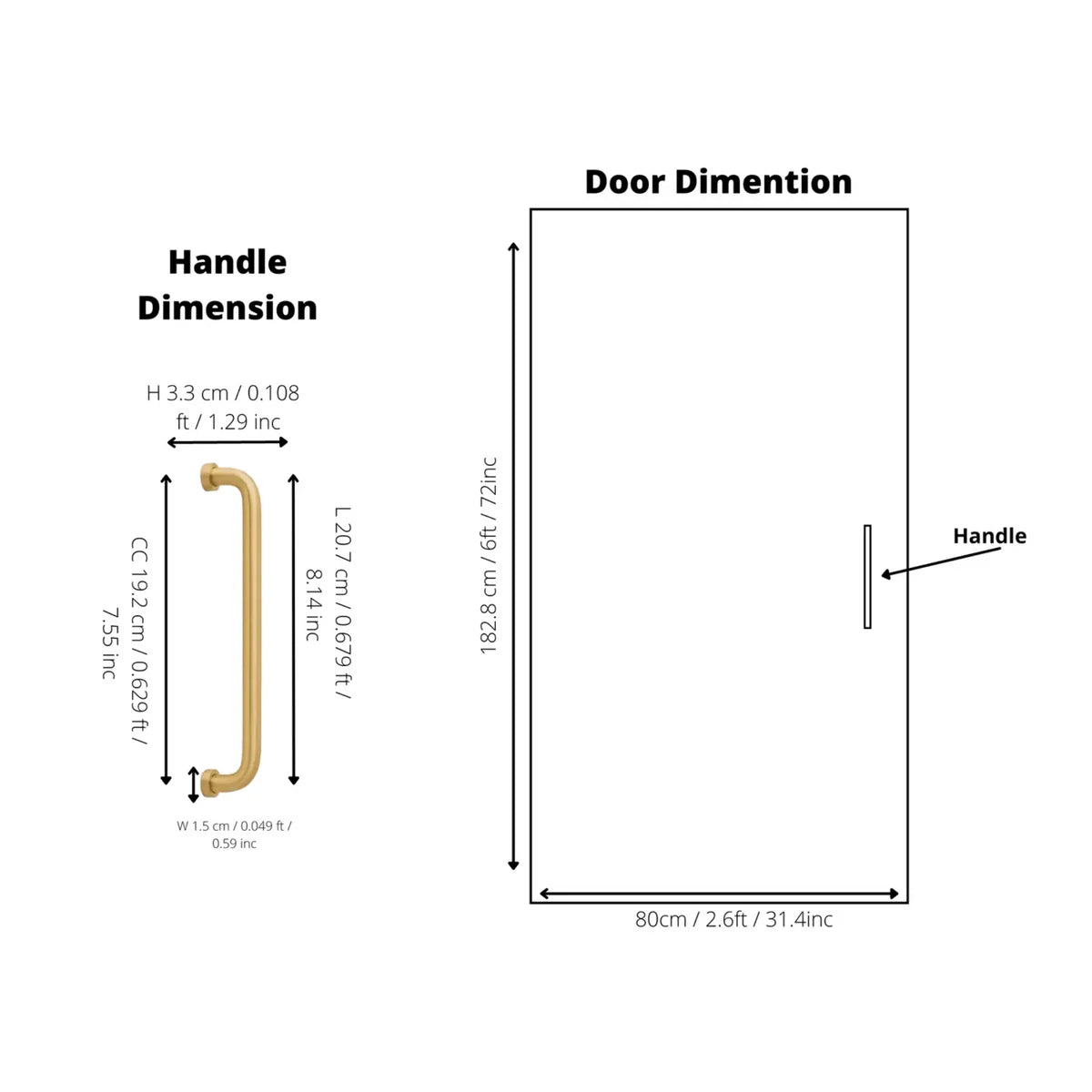 Minimalist Solid Brass Curved Handle
