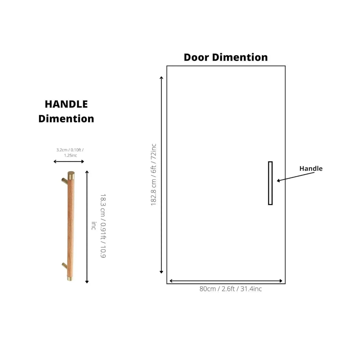 Natural Wood & Brass T-Bar Handle Collection