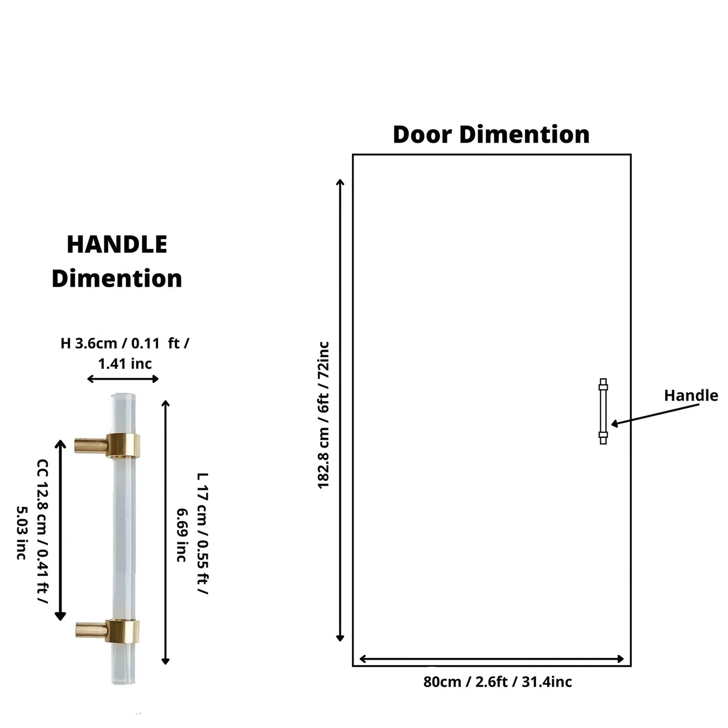 Clear Acrylic & Brass T-Bar Handle Collection