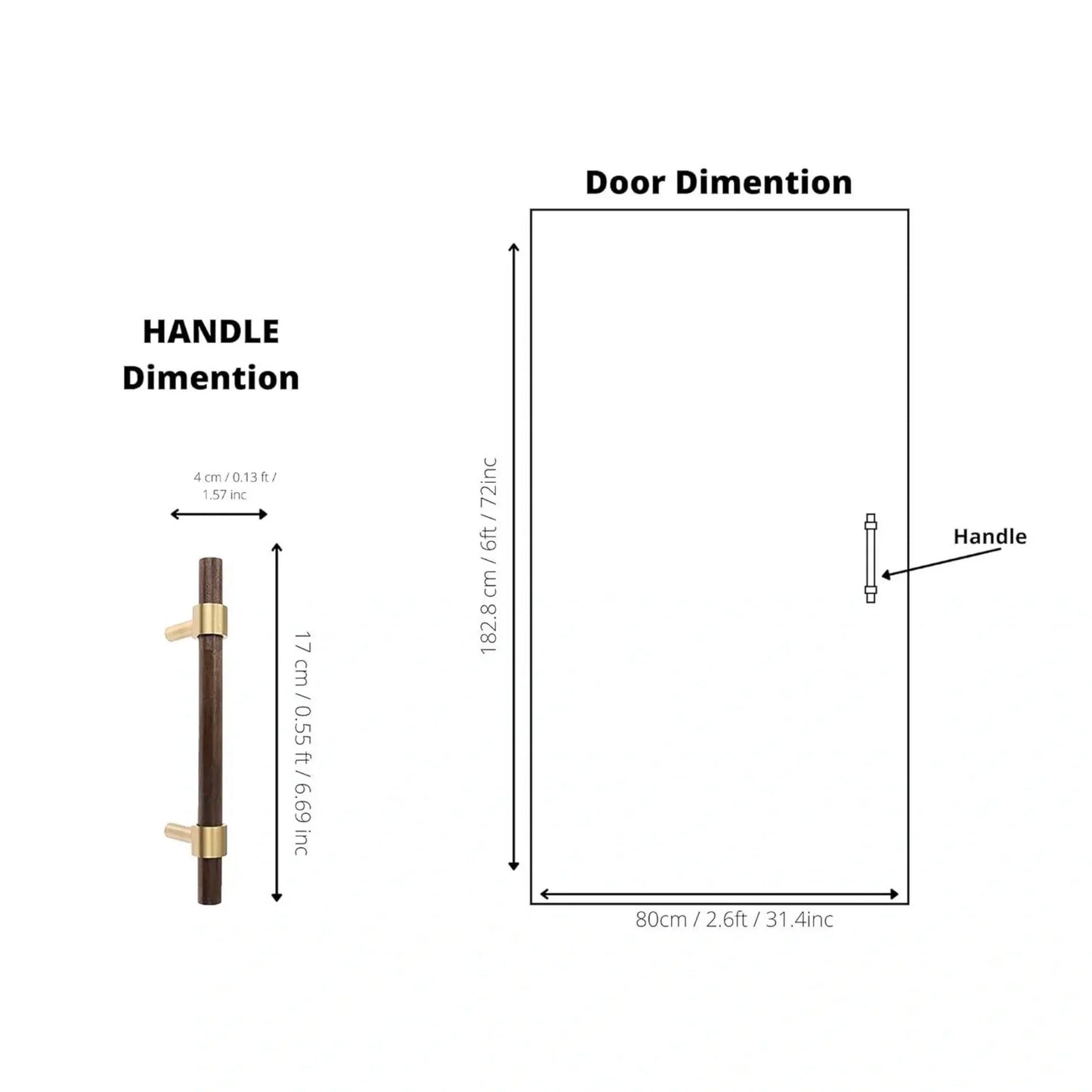 Walnut & Brass T-Bar Handle Collection