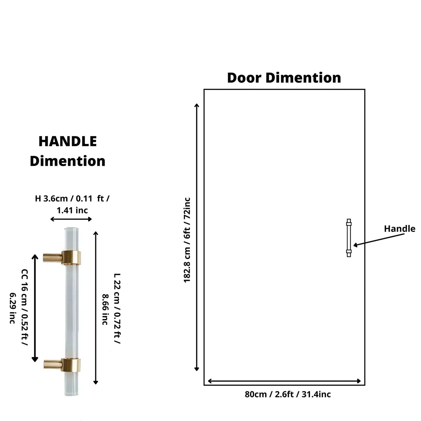 Clear Acrylic & Brass T-Bar Handle Collection