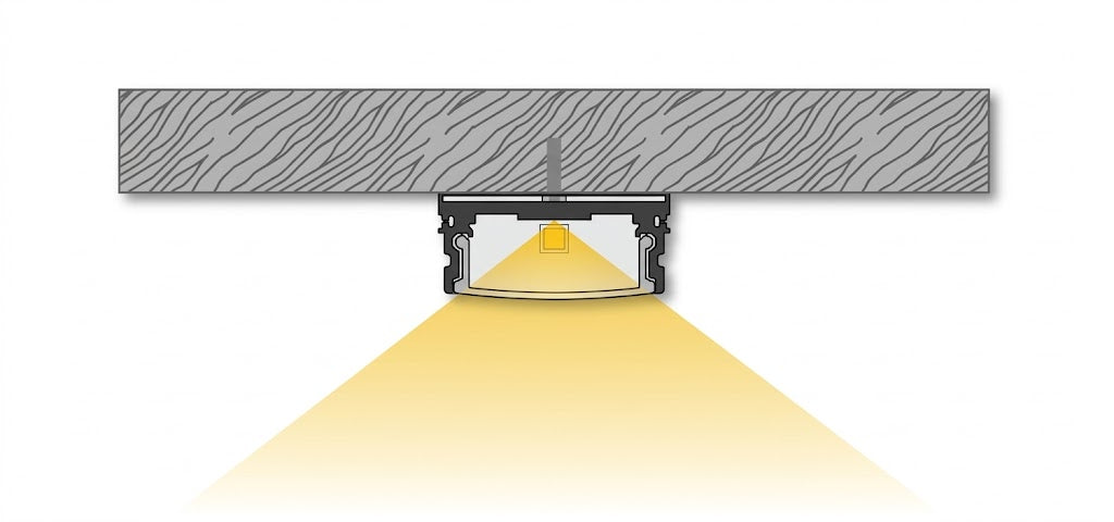 17MM Heavy Concealed / Surface Clear Diffuser Aluminium Profile