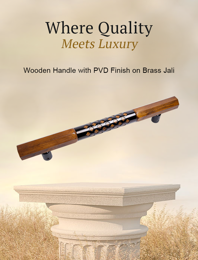 AH 4418 Door Handle Hex Wood