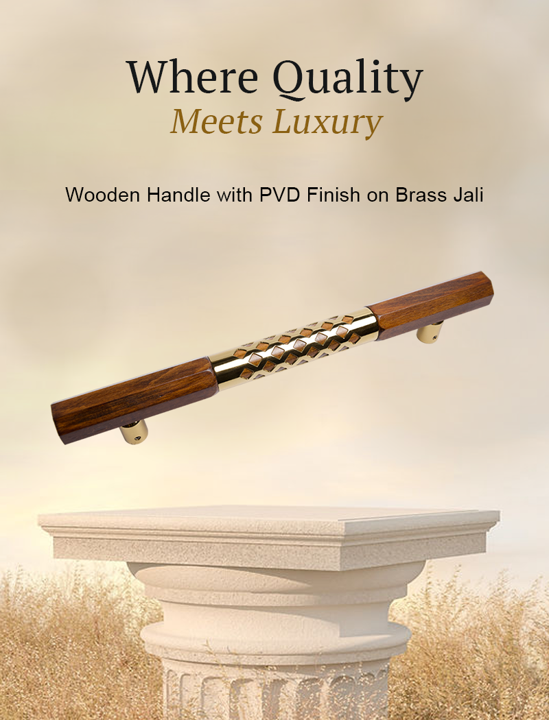 AH 4418 Door Handle Hex Wood