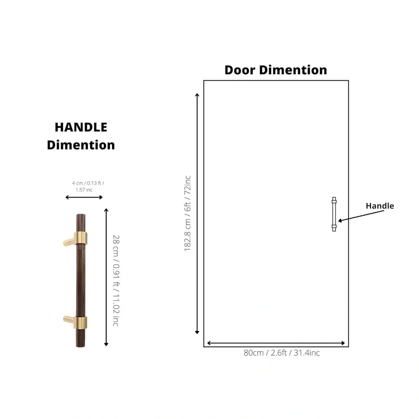 Walnut & Brass T-Bar Handle Collection