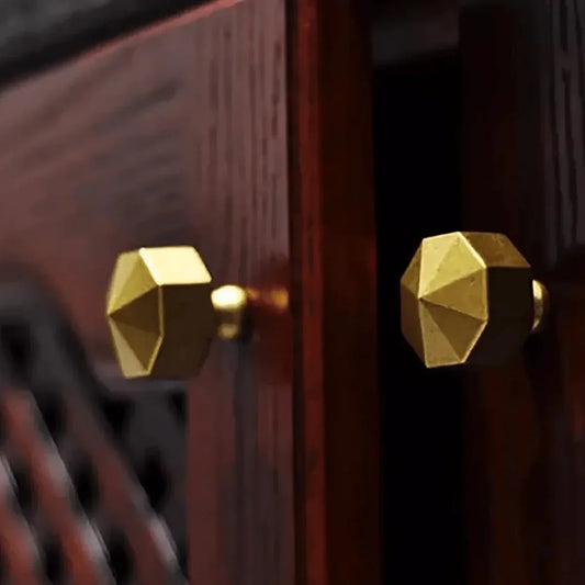 Octagon Geometric Brass Cabinet Knob