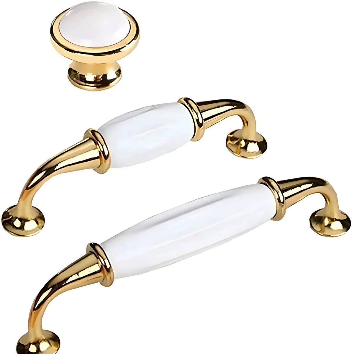 Polished Ceramic & Zinc Cabinet Pull