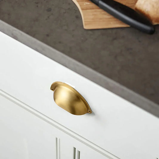 Classic Brushed Brass Shell Pull