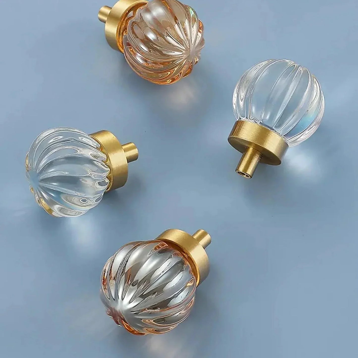 Fluted and Smooth Crystal Drawer Pulls