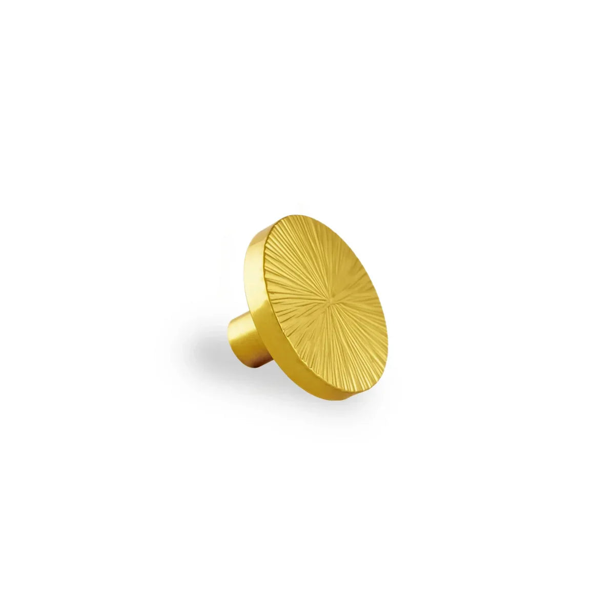 Hammered Sunburst Brass Cabinet Knob