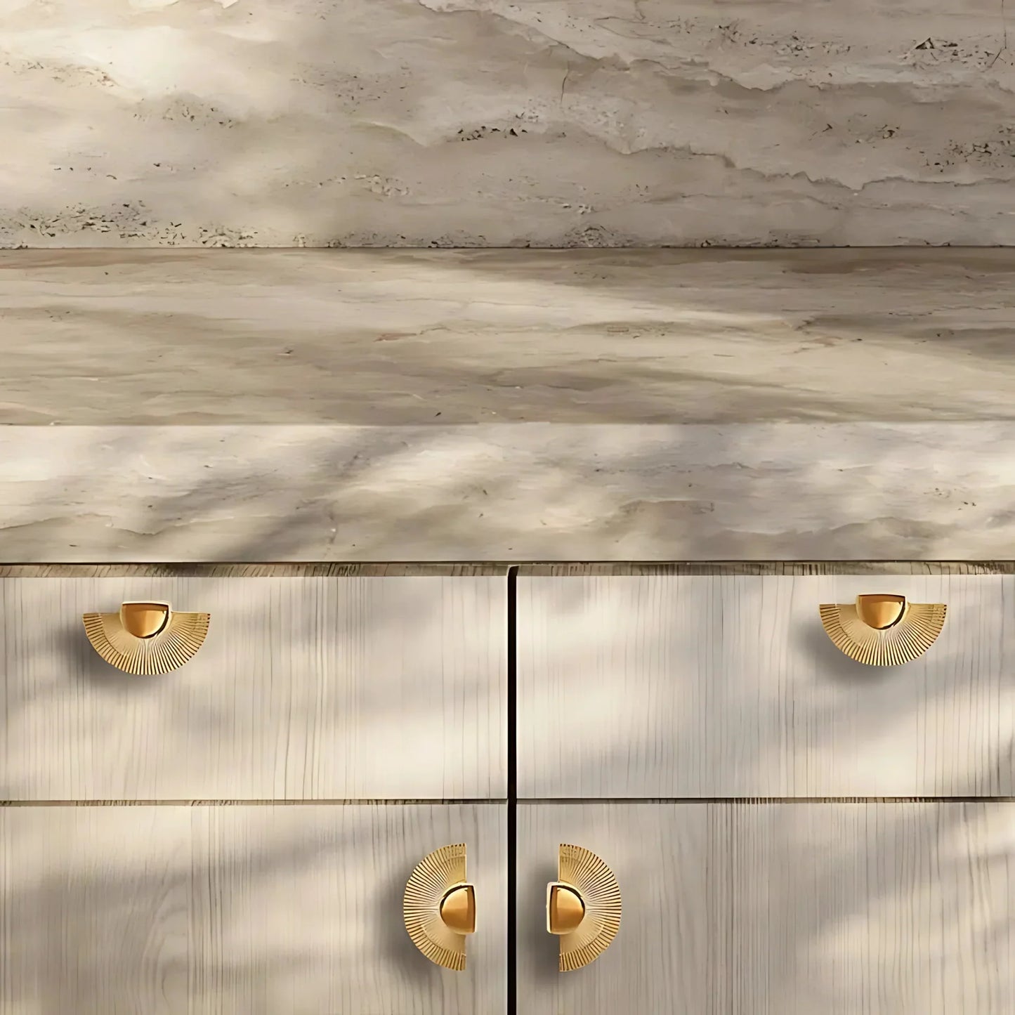 Scalloped Brass Fan Handle Collection