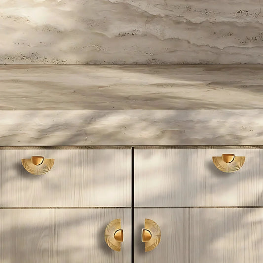 Scalloped Brass Fan Handle Collection