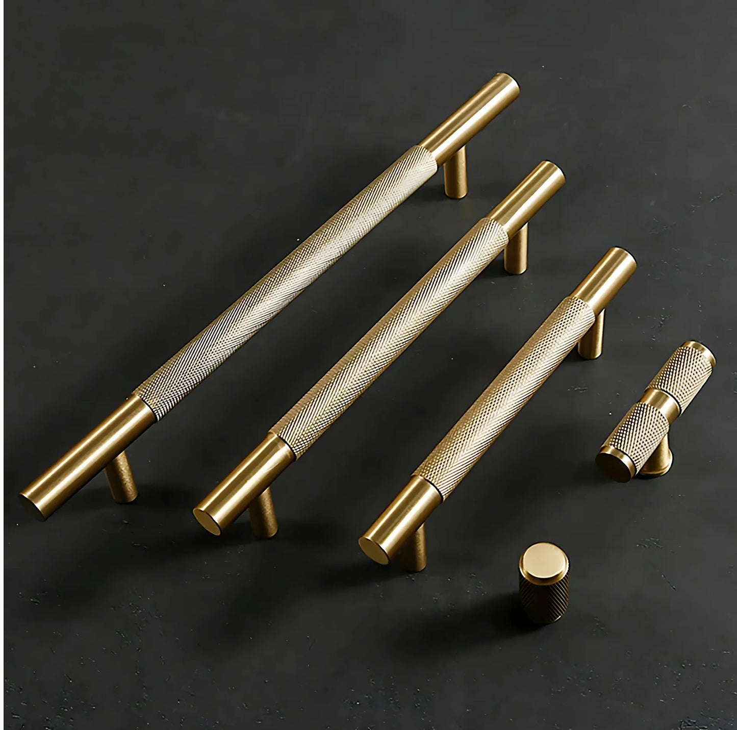 Yashvite Knurled Brass Cabinet Handle Collection