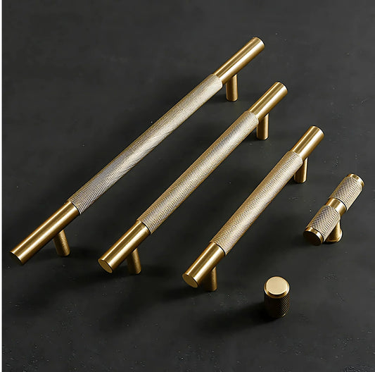 Yashvite Knurled Brass Cabinet Handle Collection