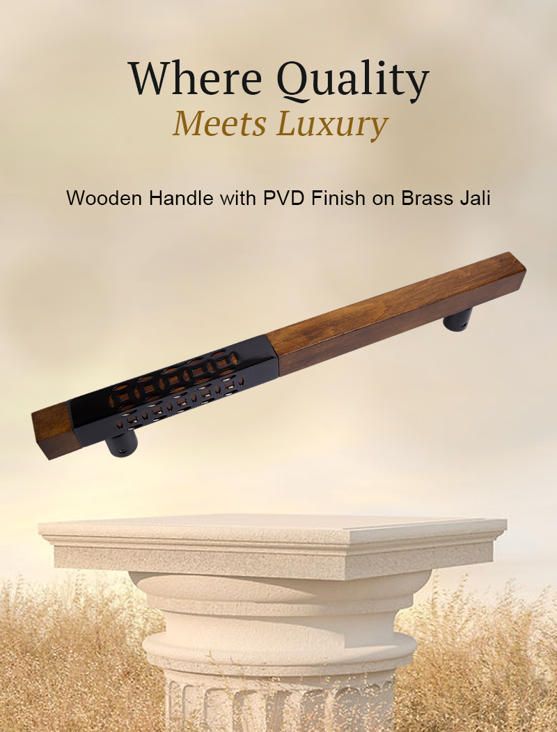 AH 4720 Door Handle Square Wood
