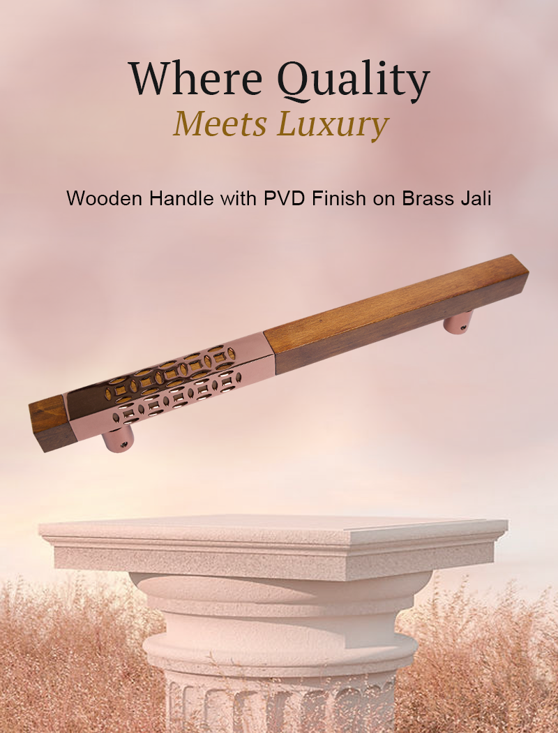 AH 4720 Door Handle Square Wood