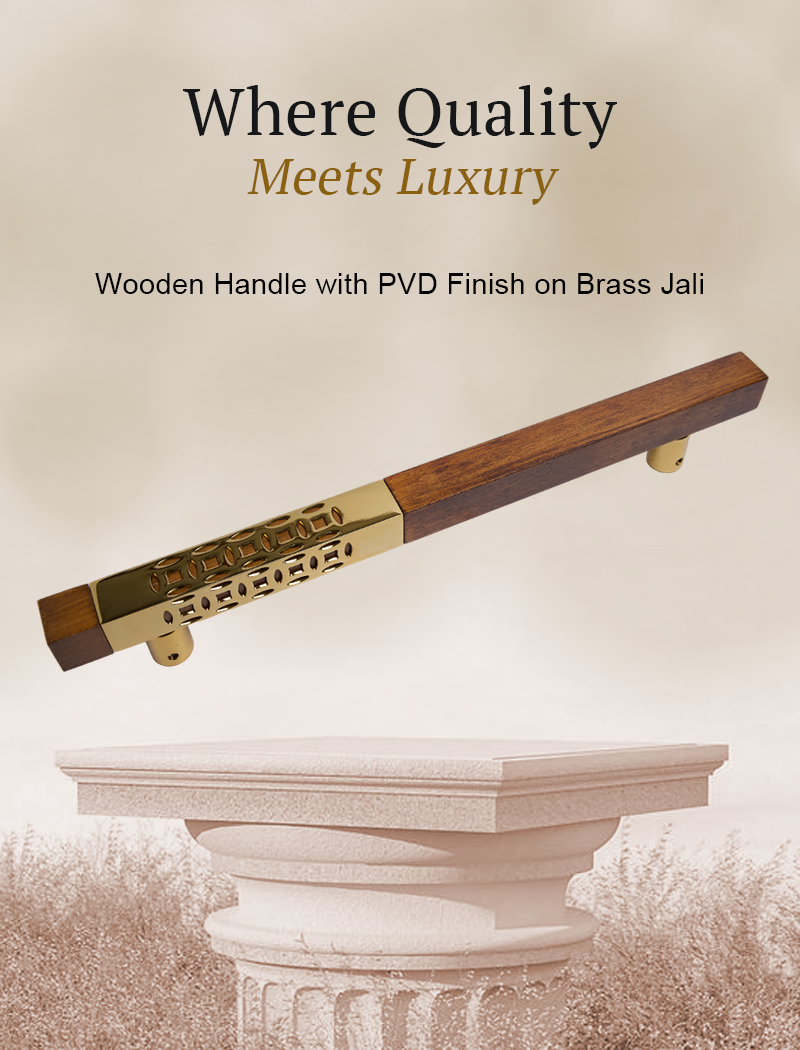 AH 4720 Door Handle Square Wood