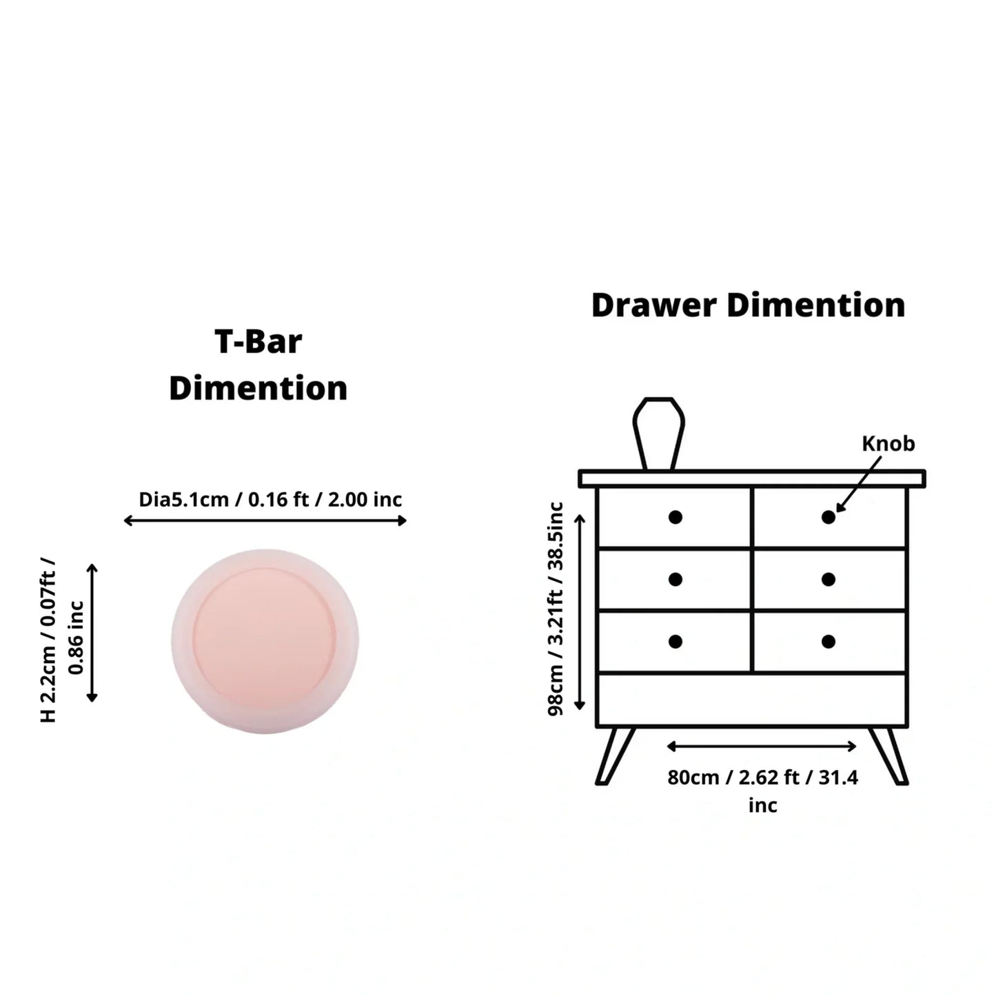 Soft-Touch Silicone & ABS Cabinet Knob